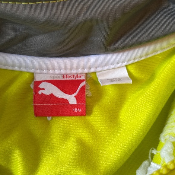 Puma Youth Neon Green/Yellow and Gray Athletic Set - Picture 2 of 4